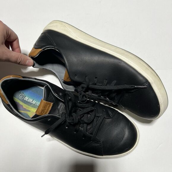 OluKai Mens Wai'alae Golf Shoes Size 10 Black - Picture 3 of 6